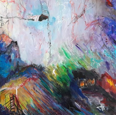Malerei mit dem Titel "Dream of a night" von Hubertus Brunstering, Original-Kunstwerk, Acryl