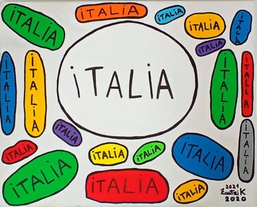 Ritratto d'Italia, colorata ma compressa Peinture intitulée "Ritratto d'Italia,…" par Marco Zautzik, Œuvre d'art originale, Acrylique