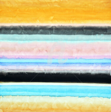 绘画 标题为“Composition colorée…” 由Eric Winzenried, 原创艺术品, 水彩 安装在木质担架架上