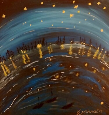 Pittura intitolato "Magic World" da Charalabos Zichnalis, Opera d'arte originale, Acrilico