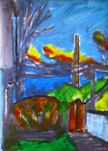 Peinture intitulée "Crepuscule dans ma…" par Slobodan Spasojevic (Spaki), Œuvre d'art originale, Pastel