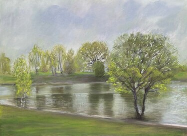 Peinture intitulée "may rain  pastel" par Natalia Balashova. Pastelist., Œuvre d'art originale, Pastel