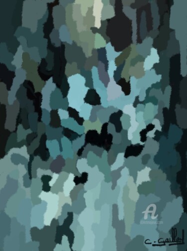 Schilderij getiteld "Claire de lune" door Cédric Gaillard, Origineel Kunstwerk, Olie