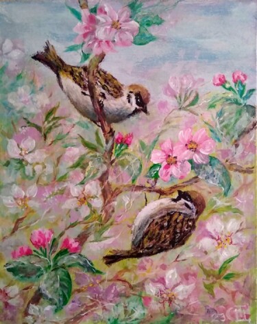 绘画 标题为“Peinture "Moineaux…” 由Sergiy Tsymbalov, 原创艺术品, 丙烯