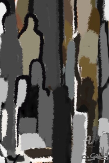 绘画 标题为“La foule 2” 由Cédric Gaillard, 原创艺术品, 油