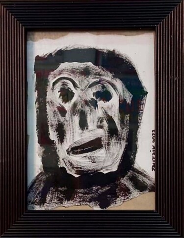 Dessin intitulée "Signore contrariato" par Marco Zautzik, Œuvre d'art originale, Acrylique