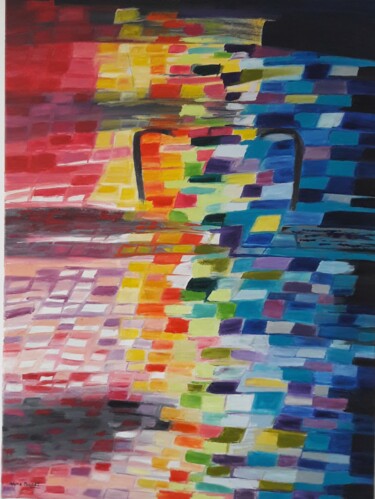 Peinture intitulée "Couleurs" par Aline Pouget, Œuvre d'art originale, Huile Monté sur Châssis en bois