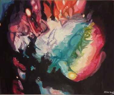 Peinture intitulée "Couleur dans l'espa…" par Aline Pouget, Œuvre d'art originale, Huile Monté sur Châssis en bois