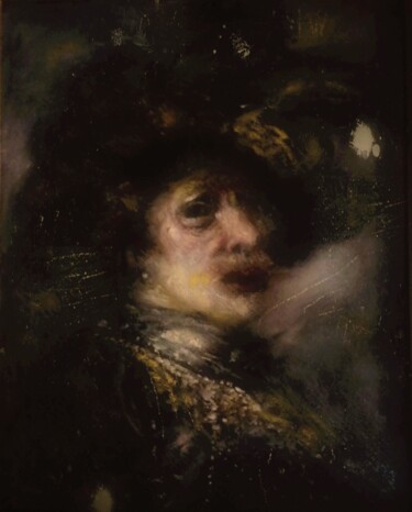 图画 标题为“After Rembrandt, a…” 由Amazeigh Bouzékri, 原创艺术品, 油