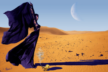 The Genie Out of The Bottle - Donna Darkwolf 数字艺术 标题为“The Genie Out of Th…” 由Moreno Franco, 原创艺术品, 喷枪