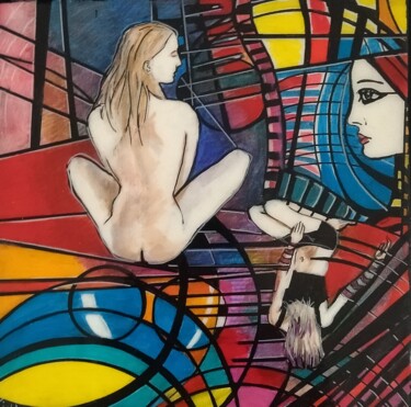 Multicolores 2 Peinture intitulée "Multicolores 2" par Martine Banacer, Œuvre d'art originale, Acrylique Monté sur Châssis en bois