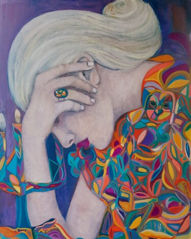 Peinture intitulée "Belles âmes" par Sandra Land, Œuvre d'art originale, Huile Monté sur Châssis en bois