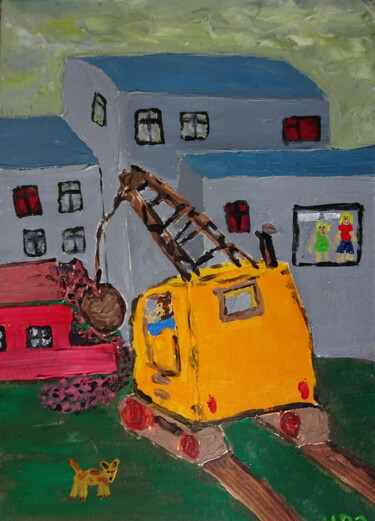 绘画 标题为“Wir bauen  die Zuku…” 由Dieter Hamm, 原创艺术品, 丙烯