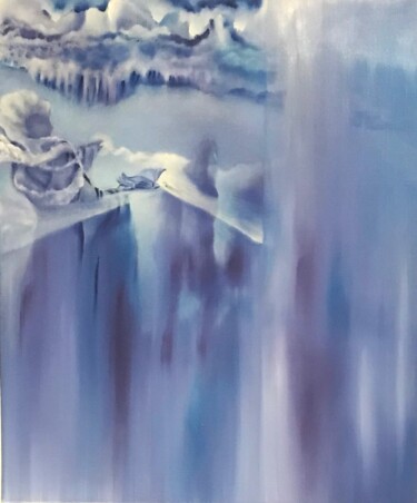 Painting titled "the Messenger of li…" by Fabrice Kocurek, Original Artwork, Oil Mounted on Wood Stretcher frame