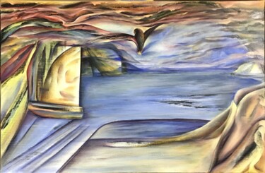 Schilderij getiteld "HELVEGEN" door Fabrice Kocurek, Origineel Kunstwerk, Olie Gemonteerd op Frame voor houten brancard