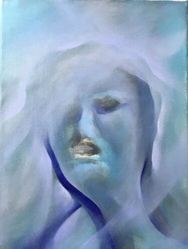 Painting titled "Le silence des émot…" by Fabrice Kocurek, Original Artwork, Oil Mounted on Wood Stretcher frame