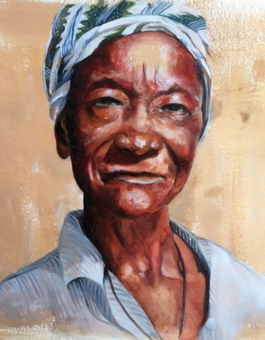 绘画 标题为“Nourrice du Burkina…” 由Christian Lartaud (Christian Gavots), 原创艺术品, 油