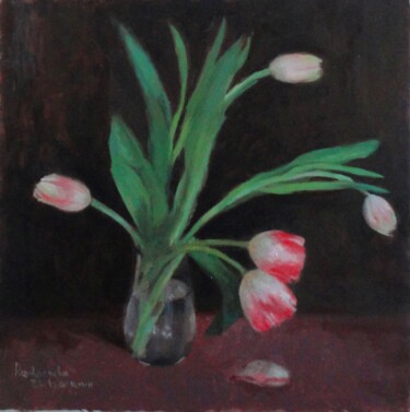 5 Tulips Painting titled "5 Tulips" by Radosveta Zhelyazkova, Original Artwork, Oil
