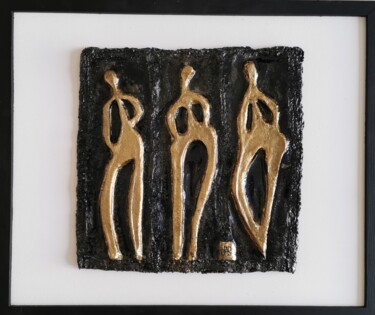 Sculpture intitulée "23.05" par Laydev, Œuvre d'art originale, Terre cuite Monté sur Panneau de bois