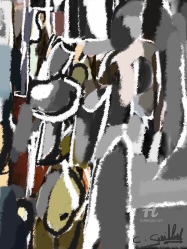 Schilderij getiteld "Urban6" door Cédric Gaillard, Origineel Kunstwerk, Olie