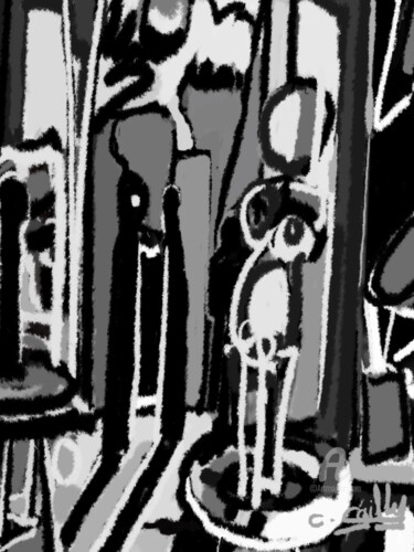 绘画 标题为“La nuit je peint au…” 由Cédric Gaillard, 原创艺术品, 油