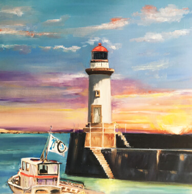 Peinture intitulée "Sortie de Belle-Ile" par Pdu31, Œuvre d'art originale, Huile