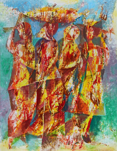 绘画 标题为“Women gathering gra…” 由Seyran, 原创艺术品, 油