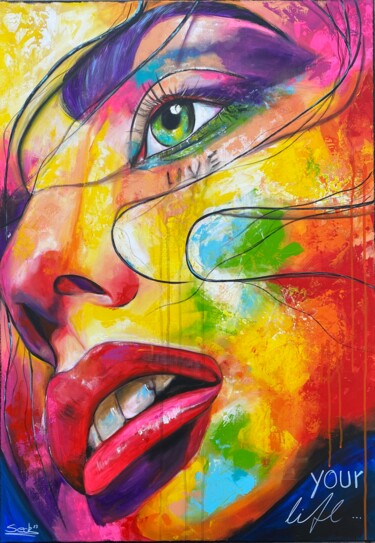 live your life Peinture intitulée "live your life" par Sabrina Seck, Œuvre d'art originale, Acrylique
