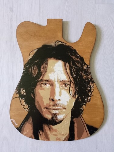 Pintura intitulada "Chris Cornell Guitar" por Sérgio Clemente, Obras de arte originais, Acrílico