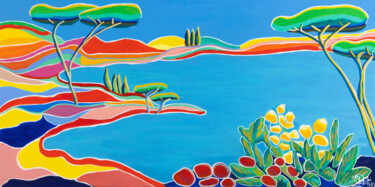 Cap au sud, joli rêve Peinture intitulée "Cap au sud, joli rê…" par Sophie Petetin, Œuvre d'art originale, Acrylique Monté sur Châssis en bois