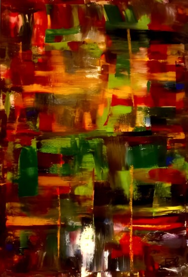 Painting titled "Urban Life" by Laraib Zeeshan Chaudhary, Original Artwork, Oil