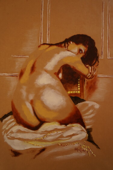Painting titled "Peinture femme nue…" by Idhem San, Original Artwork, Oil