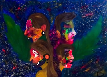 Painting titled "Time Flies" by Laraib Zeeshan Chaudhary, Original Artwork, Oil