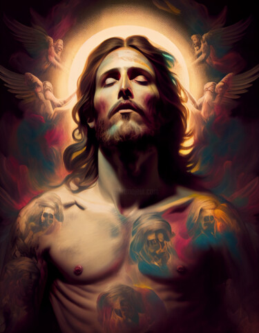 Digital Arts με τίτλο "Blessed Jesus" από Wonder Art, Αυθεντικά έργα τέχνης, 2D ψηφιακή εργασία
