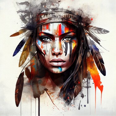 Arte digital titulada "Powerful American N…" por Chromatic Fusion Studio, Obra de arte original, Oleo