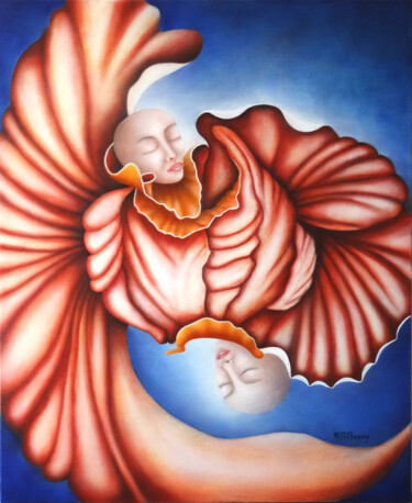 Peinture intitulée ""Les Ménechmes""" par Marie-Blanche Bayon, Œuvre d'art originale, Acrylique Monté sur Châssis en bois