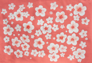 Painting titled "White spring flower…" by Irina Afonskaya, Original Artwork, Acrylic