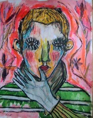 Peinture intitulée "CILS BLANCS" par Pascal Briba, Œuvre d'art originale, Acrylique
