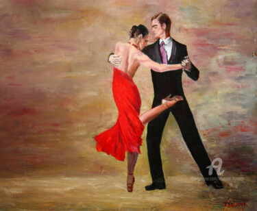 The Dance... Pittura intitolato "The Dance..." da Vladimir Volosov, Opera d'arte originale, Olio Montato su Telaio per barella in legno