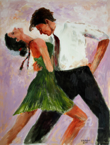 Lovely Dance Pittura intitolato "Lovely Dance" da Vladimir Volosov, Opera d'arte originale, Olio Montato su Telaio per barella in legno