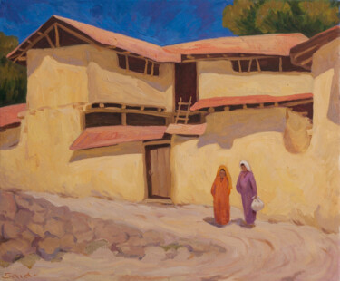 Pittura intitolato "Neighbors" da Said Shamirbaev, Opera d'arte originale, Olio