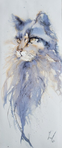 「Patience」というタイトルの絵画 Muriel Mougeolleによって, オリジナルのアートワーク, 水彩画