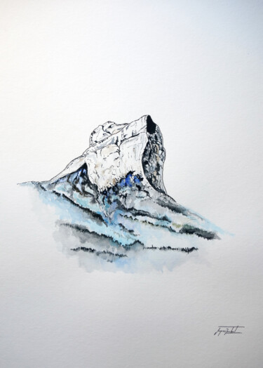 Peinture intitulée "Dent de Crolles" par Jacques Rochet, Œuvre d'art originale, Aquarelle