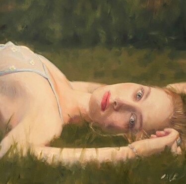 Pintura titulada "'Daydreams'" por William Oxer, Obra de arte original, Oleo Montado en Cartulina