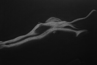 Drawing titled "Naked" by P. Le Sommer, Original Artwork, Pastel
