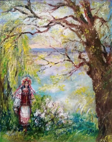 「Peinture "Printemps…」というタイトルの絵画 Sergiy Tsymbalovによって, オリジナルのアートワーク, オイル