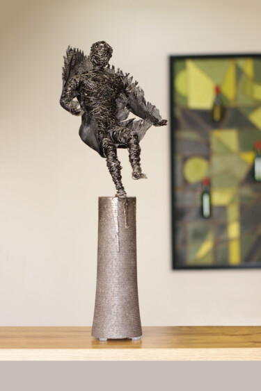 On the top 45x15x16cm 2.3kg Iron, Basalt 2023 雕塑 标题为“On the top 45x15x16…” 由Karen Axikyan, 原创艺术品, 线