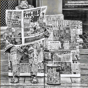 Цифровое искусство под названием "Zeitungsmann" - Arne Vierlinger, Подлинное произведение искусства, Цифровая печать Установ…