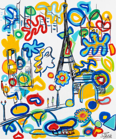 Enjoy Paris Peinture intitulée "Enjoy Paris" par Sophie Petetin, Œuvre d'art originale, Acrylique