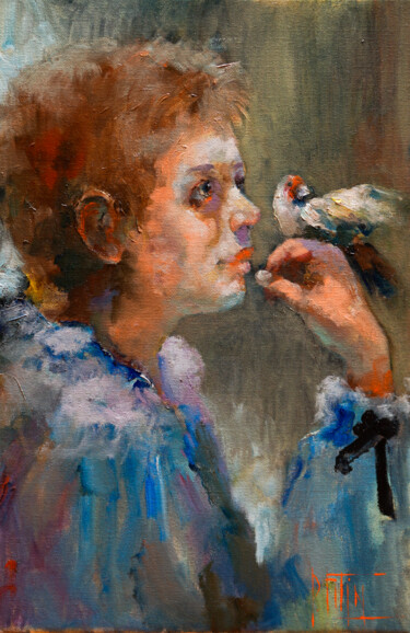 Peinture intitulée "singing" par Pavel Filin, Œuvre d'art originale, Huile Monté sur Châssis en bois